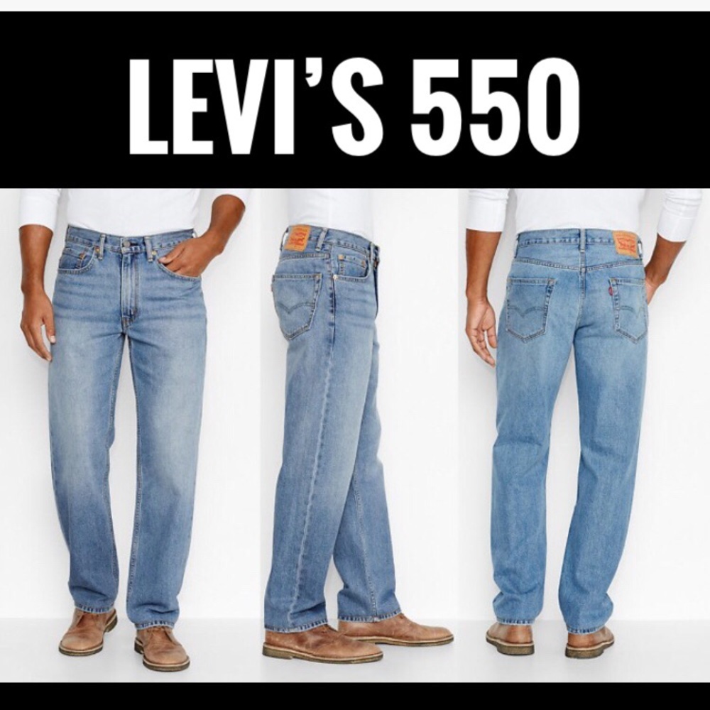 Levi’s 550 38x30 Relaxed Fit Medium Stonewash Athletic Build Casual Work Jeans